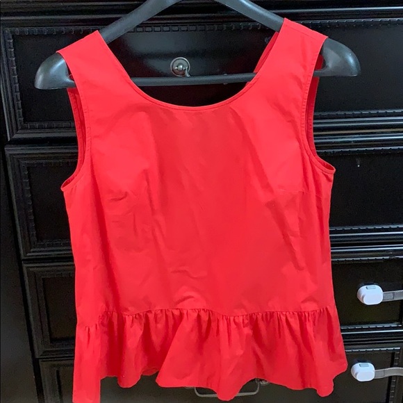 J. Crew Tops - J.crew two bow back peplum red top size m